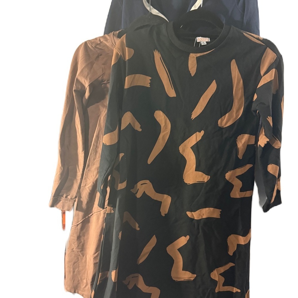 Tottini Nwot Black, Brown, Navy Patterned Dress Bundle Of 3